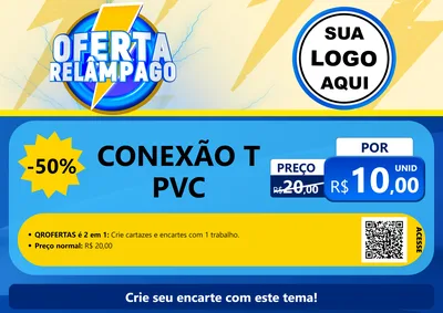 Modelo de Cartaz para Cartaz A4 Horizontal com o tema Oferta Relâmpago para Tubos e conexões