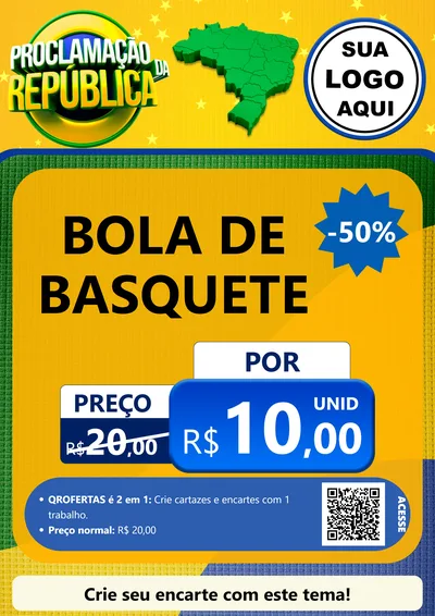 Modelo de Cartaz para Cartaz A4 Vertical com o tema Proclamação da República para Artigos Esportivos