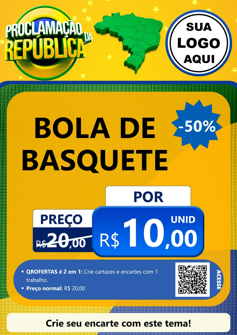 Modelo de Cartaz para Cartaz A4 Vertical com o tema Proclamação da República para Artigos Esportivos