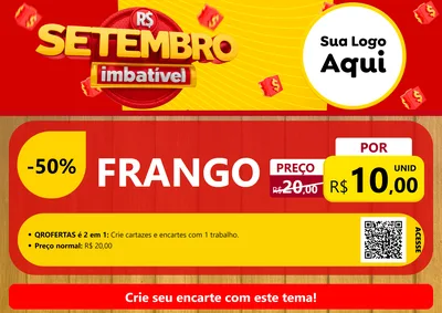 Modelo de Cartaz para Cartaz A4 Horizontal com o tema Setembro Imbatível para Assados
