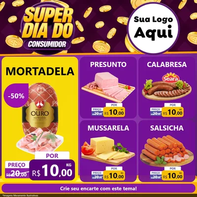 Modelo de Rede Social para Feed Facebook com o tema Super Dia do Consumidor para Frios e Laticínios
