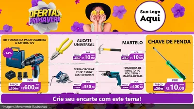 Modelo de TV para TV Horizontal com o tema Ofertas Da Primavera para Maquinas e Ferramentas
