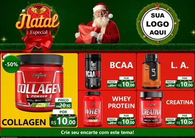 Modelo de Encarte para Encarte A4 Horizontal com o tema Natal Especial para Suplementos alimentares