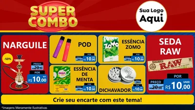 Modelo de TV para TV Horizontal com o tema Super Combo para Tabacaria