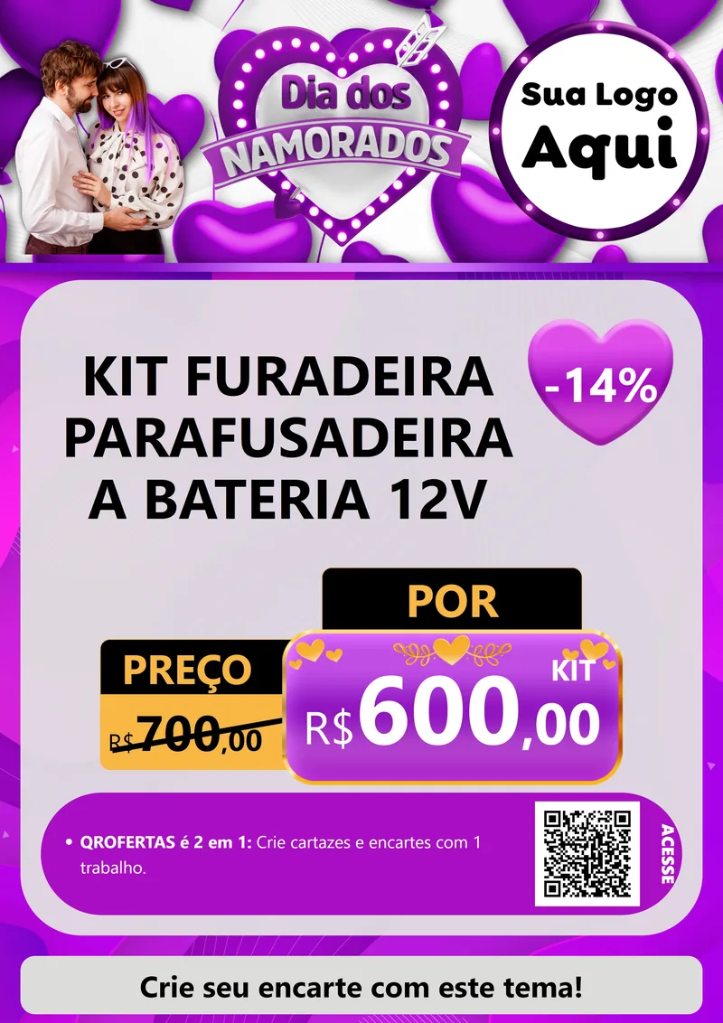 Modelo de Cartaz para Cartaz A4 Vertical com o tema Dia dos Namorados para Maquinas e Ferramentas