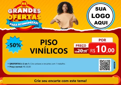 Modelo de Cartaz para Cartaz A4 Horizontal com o tema Grandes Ofertas Para Economizar! para Material para Construção
