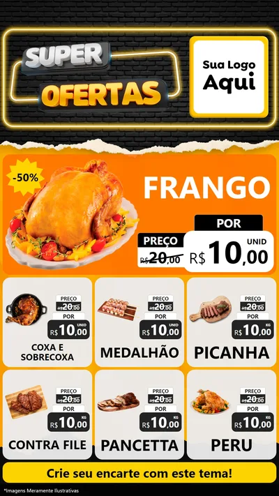 Modelo de Rede Social para Stories com o tema Super Ofertas para Assados