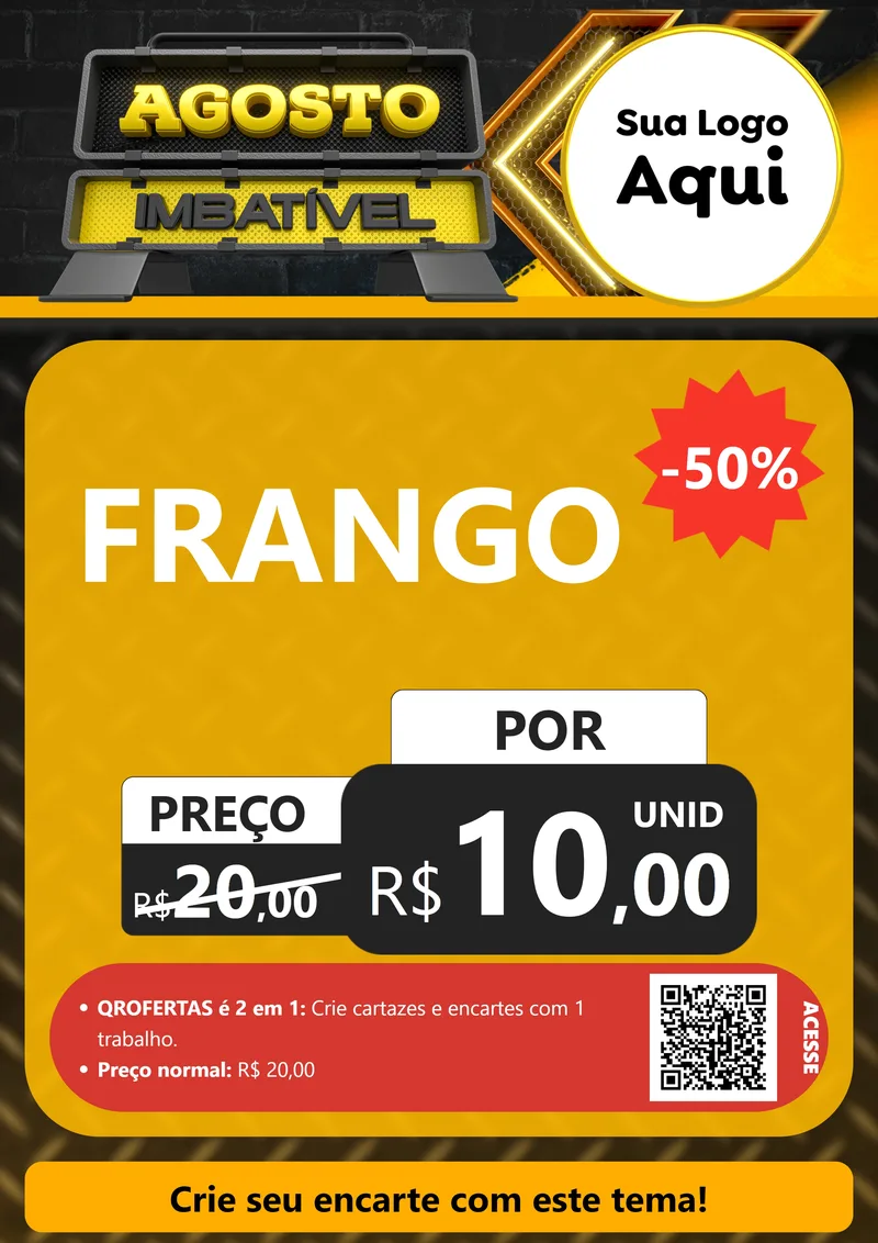 Modelo de Cartaz para Cartaz A4 Vertical com o tema Agosto Imbatível para Assados
