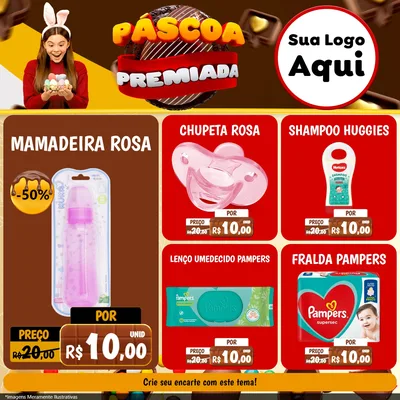 Modelo de Rede Social para Feed Facebook com o tema Páscoa Premiada para Bebês