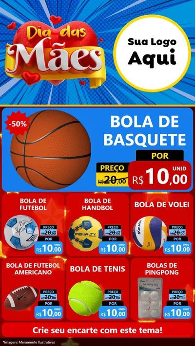 Modelo de Rede Social para Stories com o tema Dia das Mães para Artigos Esportivos
