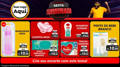 Modelo de TV para TV Horizontal com o tema Sexta Turbinada para Bebês
