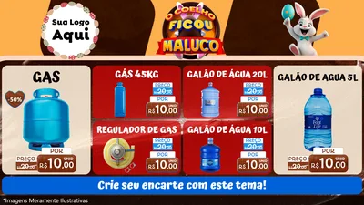 Modelo de TV para TV Horizontal com o tema O Coelho Ficou Maluco - Páscoa para Água e gás