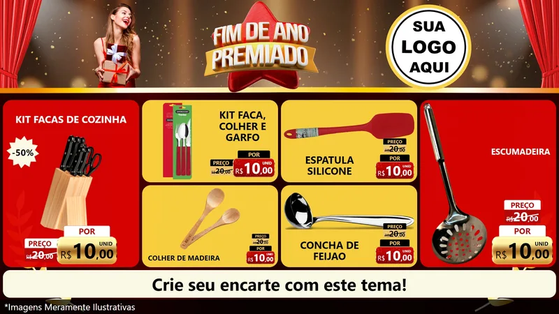 Modelo de TV para TV Horizontal com o tema Fim de Ano Premiado para Utilidades Domésticas