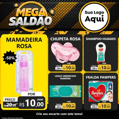 Modelo de Rede Social para Feed Facebook com o tema Mega Saldão para Bebês