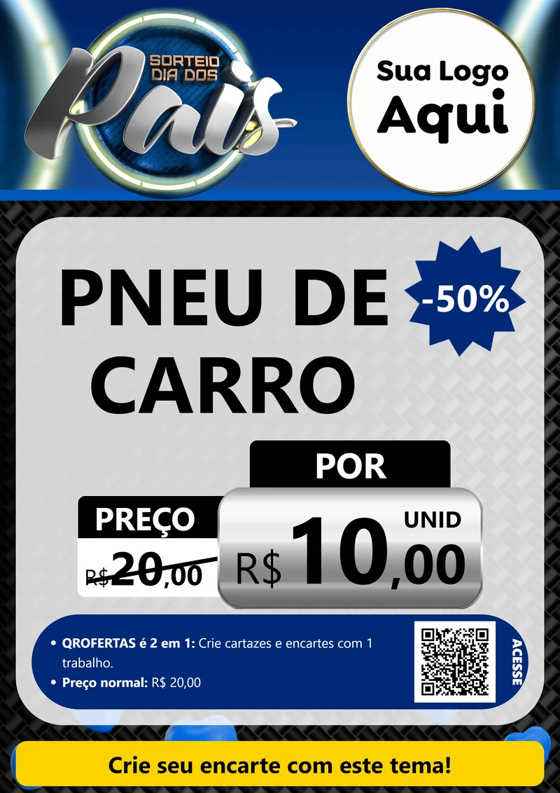 Modelo de Cartaz para Cartaz A4 Vertical com o tema Sorteio Dia Dos Pais para Auto peças