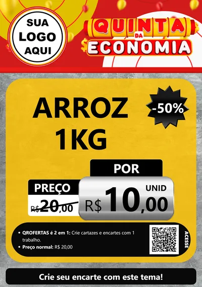 Modelo de Cartaz para Cartaz A4 Vertical com o tema Quinta da Economia para Supermercado