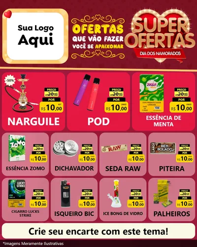 Modelo de Rede Social para Feed Instagram com o tema Dia dos Namorados para Tabacaria
