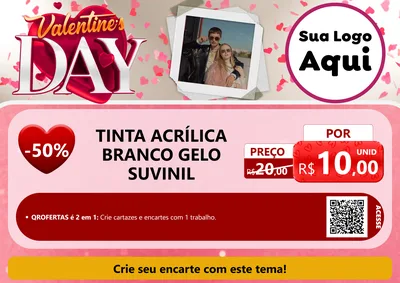 Modelo de Cartaz para Cartaz A4 Horizontal com o tema Valentine's Day para Tintas e Ferramentas