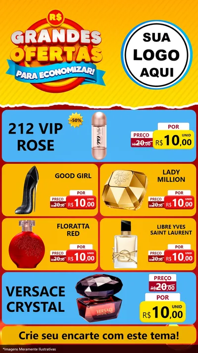 Modelo de TV para TV Vertical com o tema Grandes Ofertas Para Economizar! para Perfumes