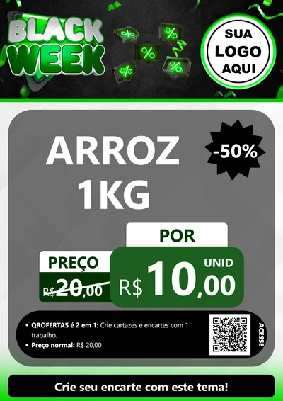 Modelo de Cartaz para Cartaz A4 Vertical com o tema Black Week para Supermercado