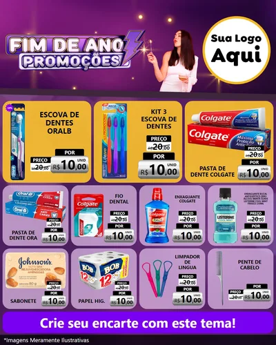 Modelo de Rede Social para Feed Instagram com o tema Fim de Ano Promoções para Higiene Pessoal