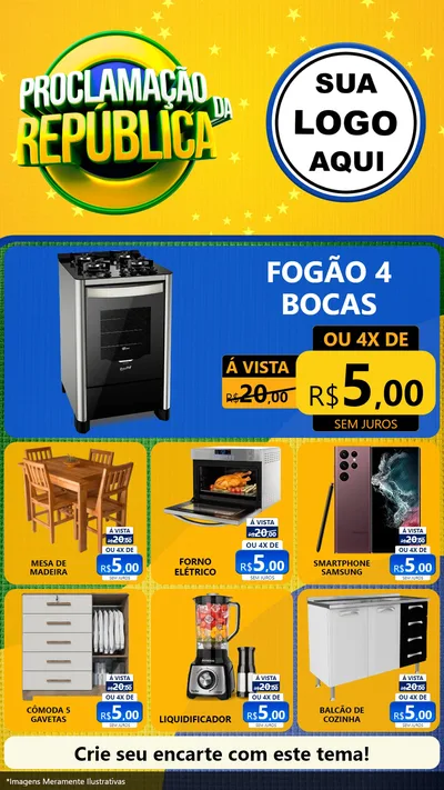 Modelo de Rede Social para Stories com o tema Proclamação da República para Móveis e Eletro