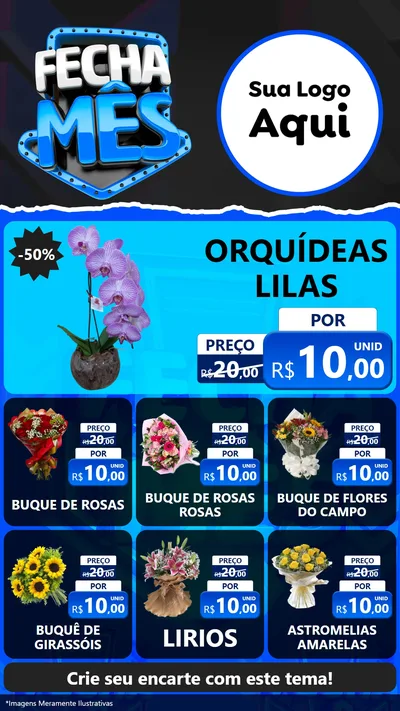 Modelo de Rede Social para Stories com o tema Fecha Mês para Floricultura e jardim