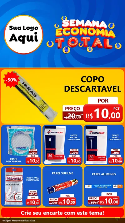 Modelo de Rede Social para Stories com o tema Semana Economia Total para Embalagens
