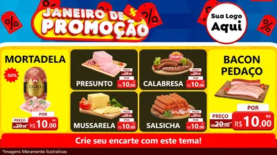 Modelo de TV para TV Horizontal com o tema Janeiro de Promoção para Frios e Laticínios