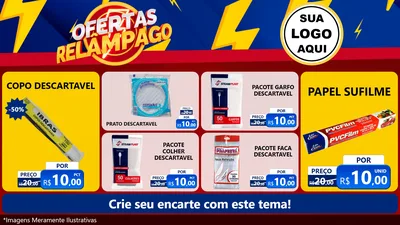 Modelo de TV para TV Horizontal com o tema Ofertas Relâmpago para Embalagens