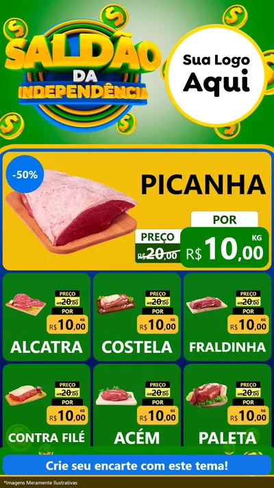 Modelo de Rede Social para Stories com o tema Saldão da Indepêndencia para Açougue