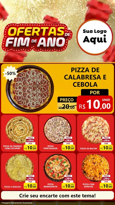 Modelo de Rede Social para Stories com o tema Ofertas de Fim de Ano para Pizzaria