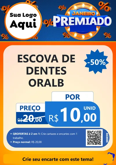 Modelo de Cartaz para Cartaz A4 Vertical com o tema Janeiro Premiado para Higiene Pessoal