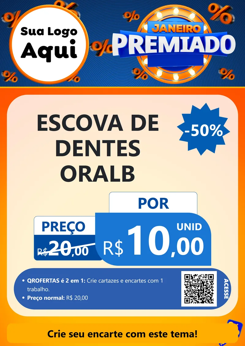 Modelo de Cartaz para Cartaz A4 Vertical com o tema Janeiro Premiado para Higiene Pessoal