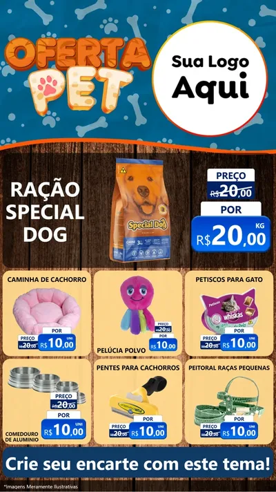 Modelo de Rede Social para Stories com o tema Oferta Pet para Pet Shop