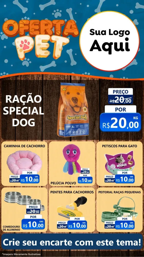 Modelo de Rede Social para Stories com o tema Oferta Pet para Pet Shop