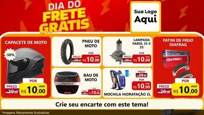 Modelo de TV para TV Horizontal com o tema Dia do Frete Grátis para Moto peças