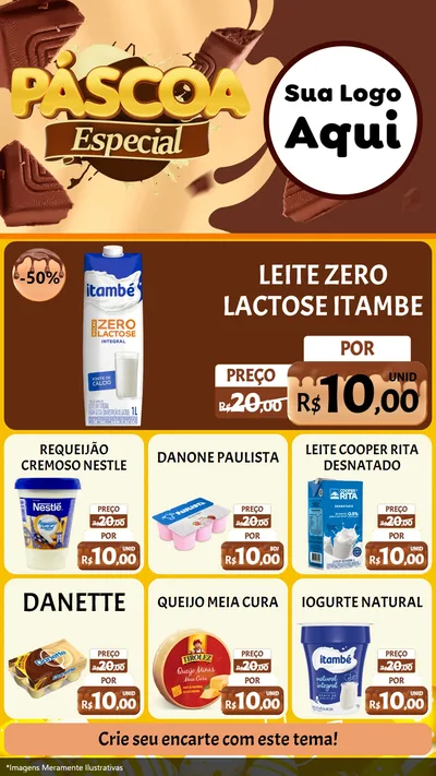 Modelo de Rede Social para Stories com o tema Páscoa Especial para Frios e Laticínios