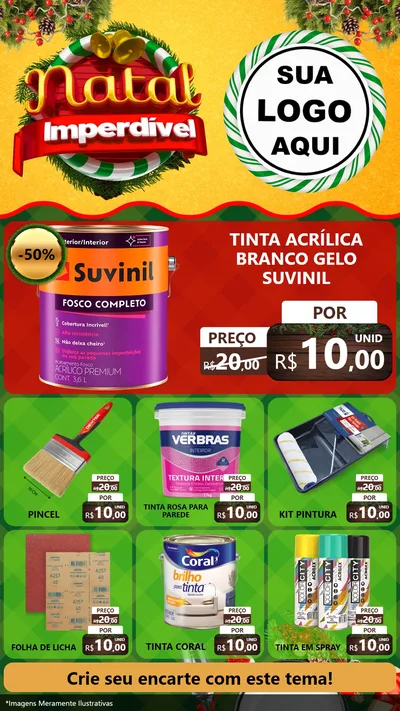 Modelo de Rede Social para Stories com o tema Natal Imperdível para Tintas e Ferramentas