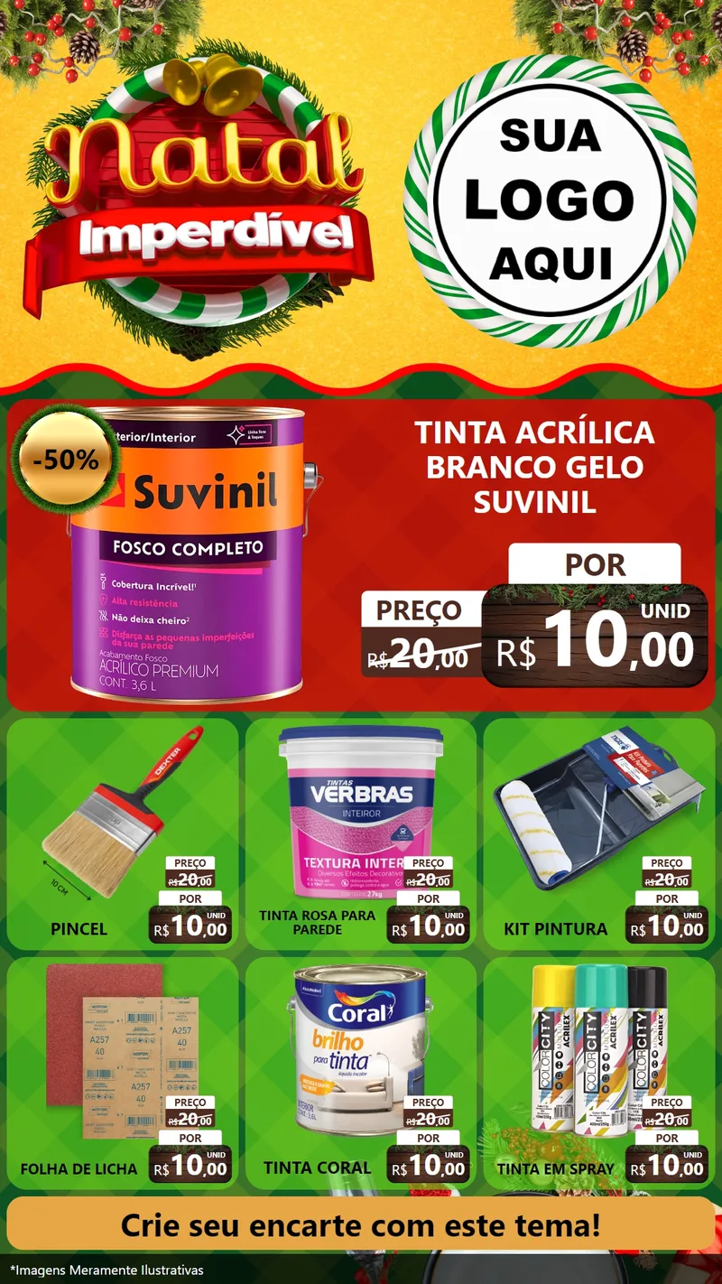 Modelo de Rede Social para Stories com o tema Natal Imperdível para Tintas e Ferramentas