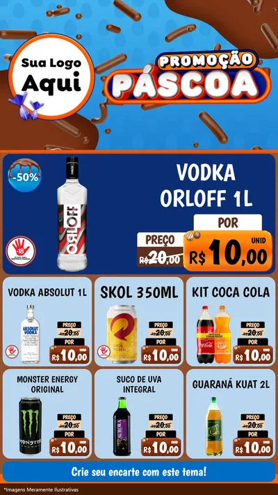 Modelo de Rede Social para Stories com o tema Promoção Páscoa para Distribuidora de bebidas