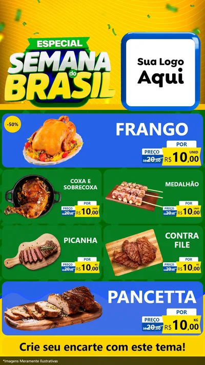 Modelo de TV para TV Vertical com o tema Especial Semana do Brasil para Assados