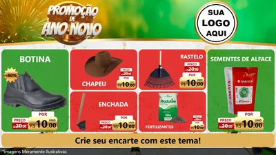 Modelo de TV para TV Horizontal com o tema Promoção de Ano Novo para Agropecuária