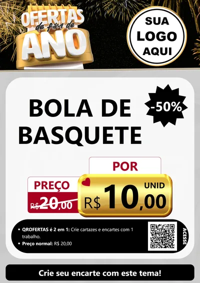 Modelo de Cartaz para Cartaz A4 Vertical com o tema Ofertas de Fim de Ano para Artigos Esportivos