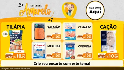 Modelo de TV para TV Horizontal com o tema Setembro Amarelo para Peixaria