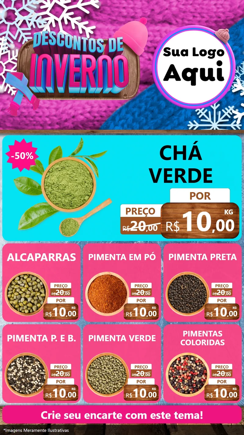 Modelo de Rede Social para Stories com o tema Descontos de Inverno para Produtos Naturais