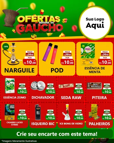 Modelo de Rede Social para Feed Instagram com o tema Ofertas Semana Do Gaúcho para Tabacaria