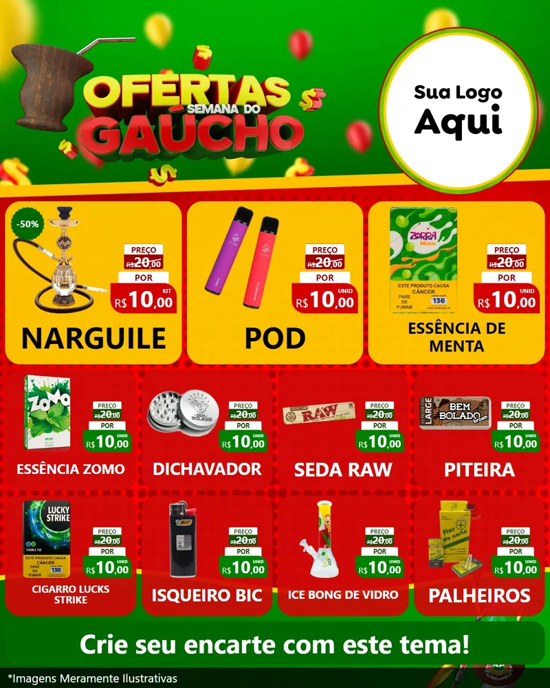 Modelo de Rede Social para Feed Instagram com o tema Ofertas Semana Do Gaúcho para Tabacaria