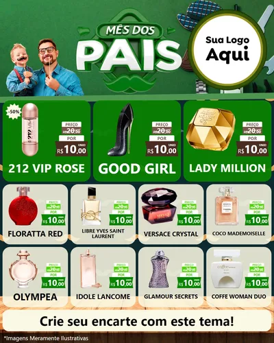 Modelo de Rede Social para Feed Instagram com o tema Mês dos Pais para Perfumes