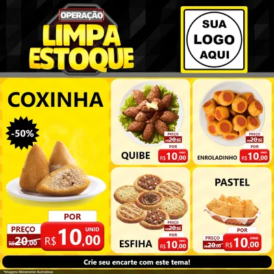 Modelo de Rede Social para Feed Facebook com o tema Operação Limpa Estoque